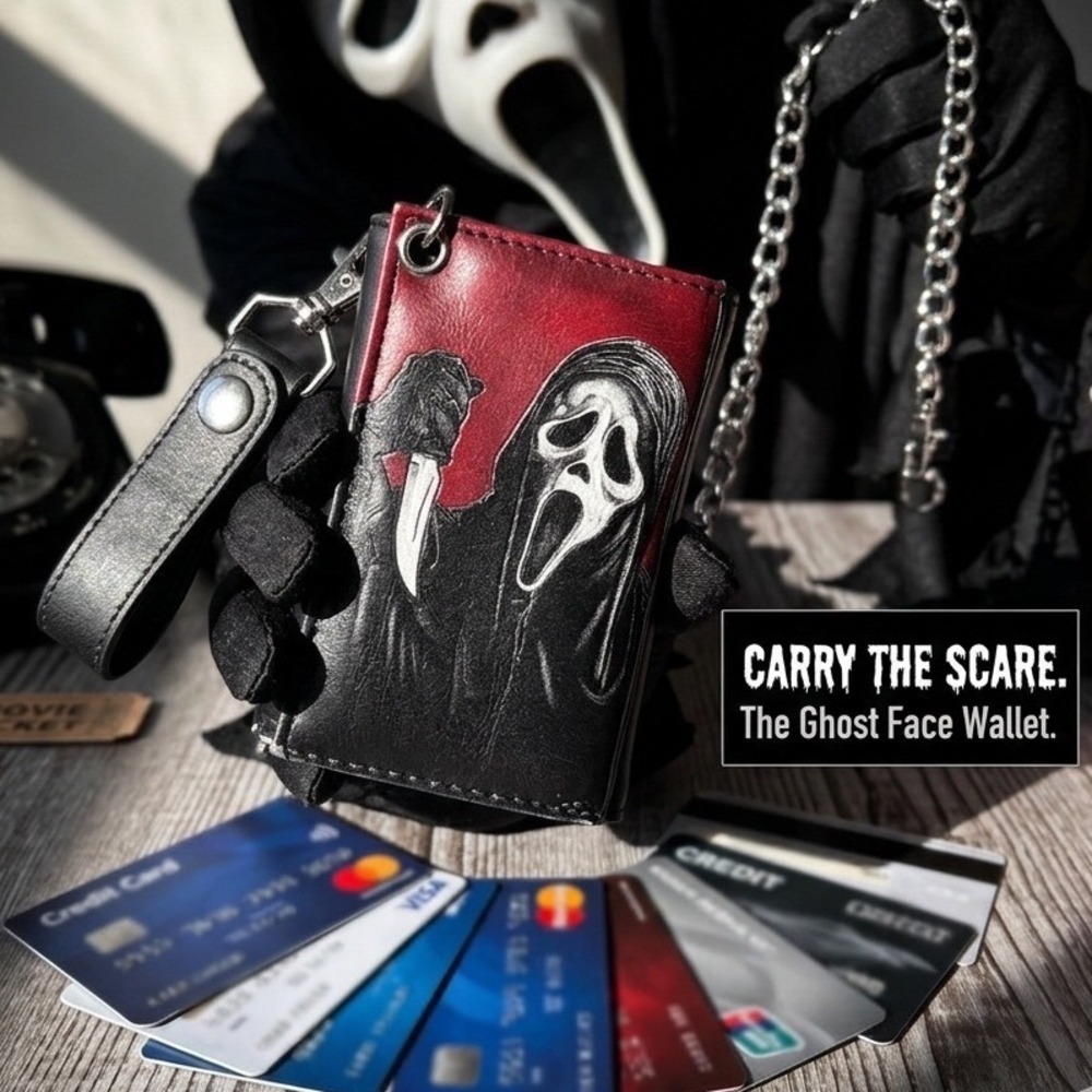 Ghostface Scream Horror Club Trifold Chain Wallet Scary Movie